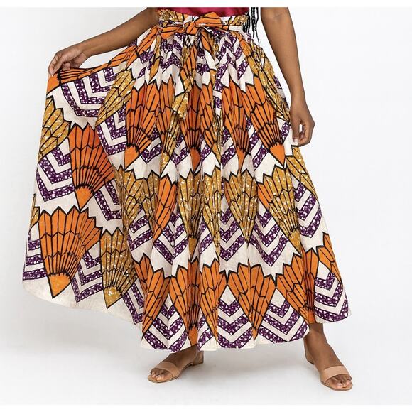 Advance Apparels Skirt Free Size 100% Cotton Tribal Chevron Boho Festival Sweep - Picture 1 of 8